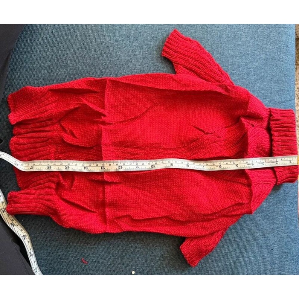 Cute Dog Sweater Large Red Knit Turtleneck Pet Sweater